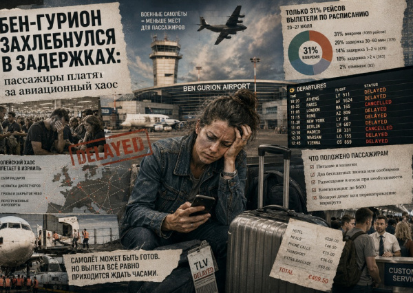 Бен-Гурион захлебнулся в задержках: пассажиры платят за авиационный хаос