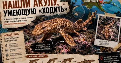 В Папуа — Новой Гвинее нашли акулу, которая умеет «ходить»