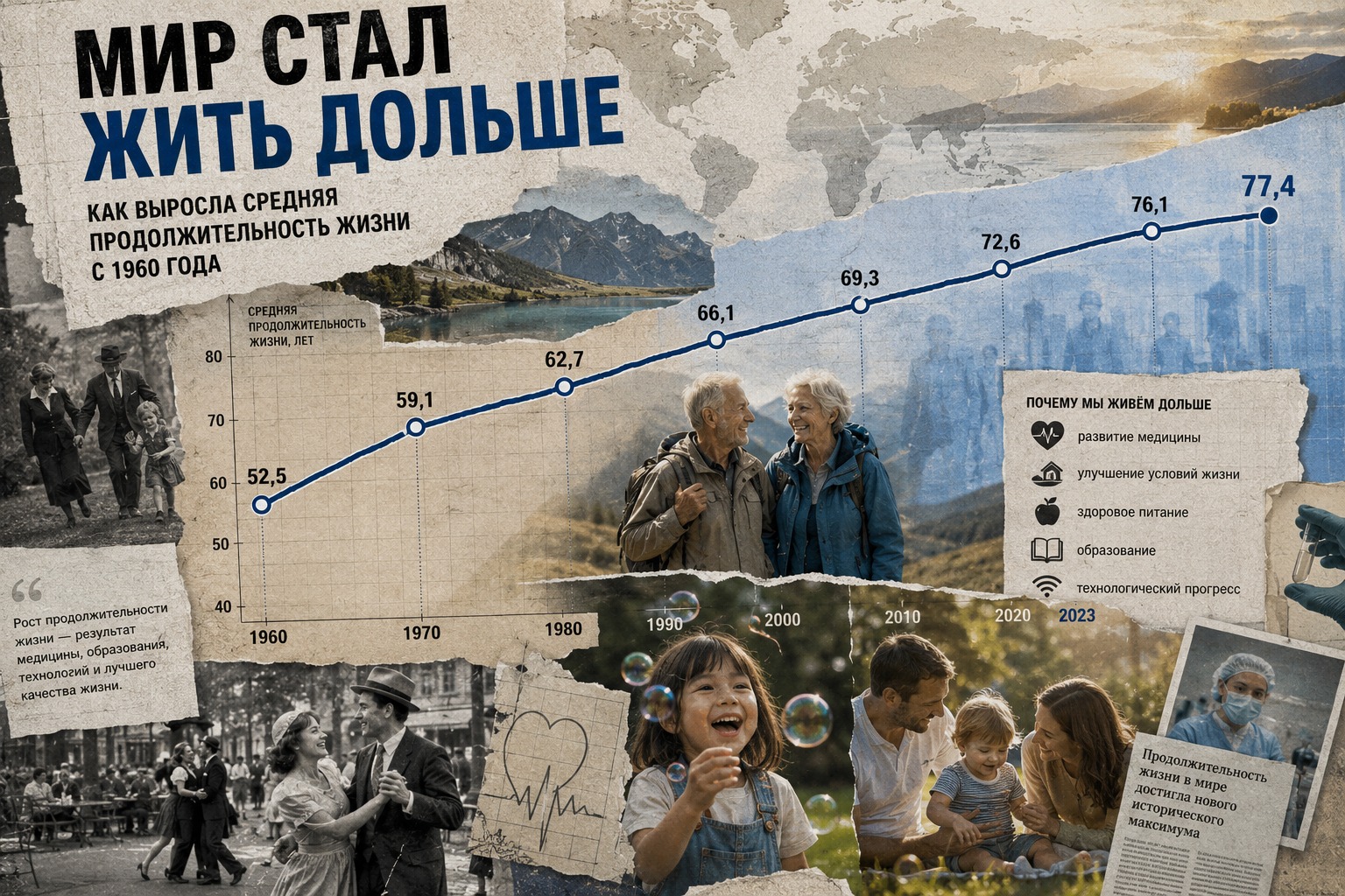 Мир стал жить дольше: как выросла продолжительность жизни с 1960 года