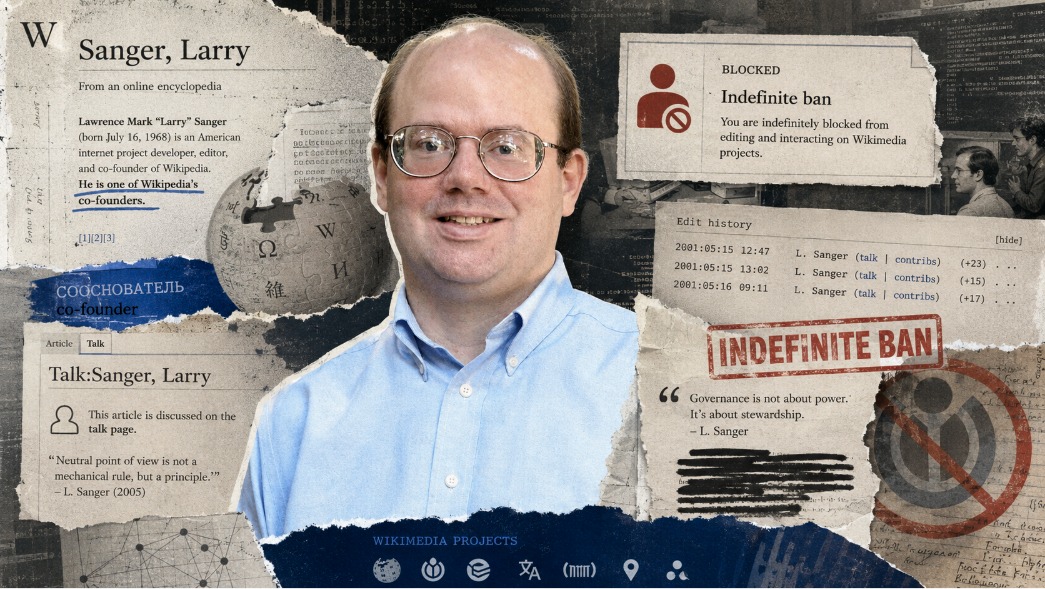 Сэнгер на фоне документов решения о его блокировке