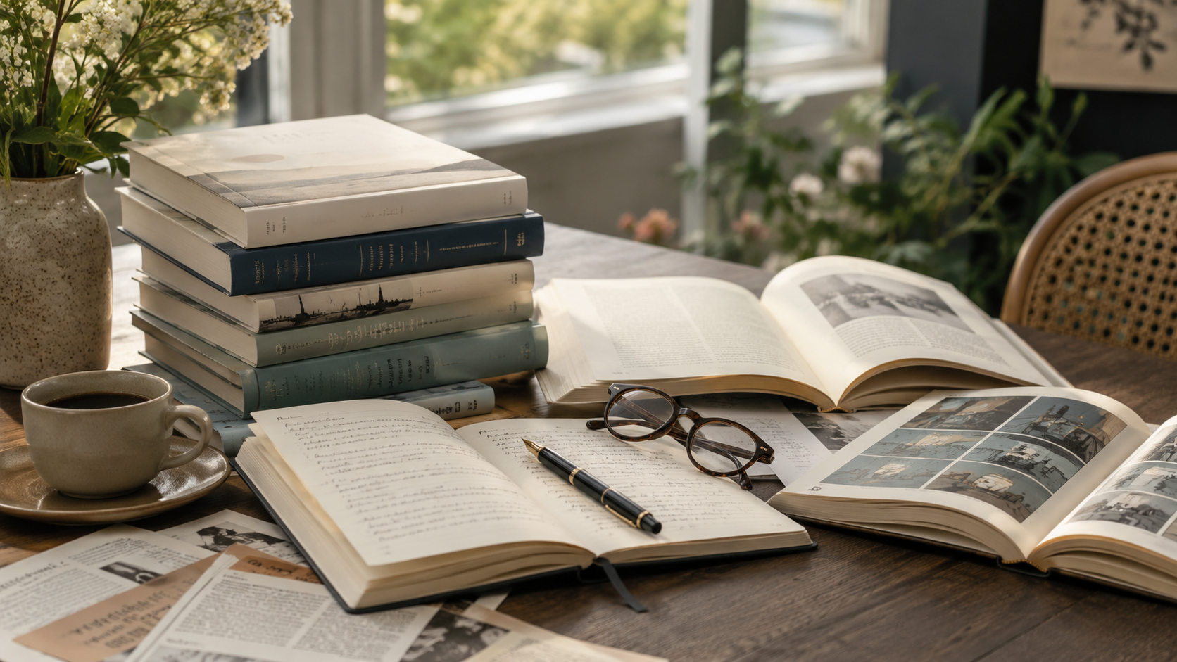 Стопка книг на столе. Главные книги 2026
